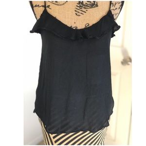 Ruffle black tank